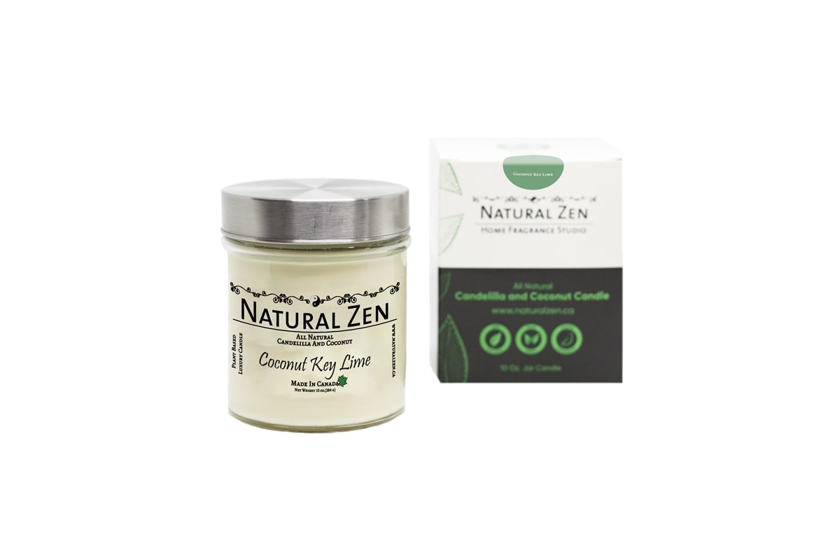 Coconut Key Lime Candelilla and Coconut Scented Jar Candle