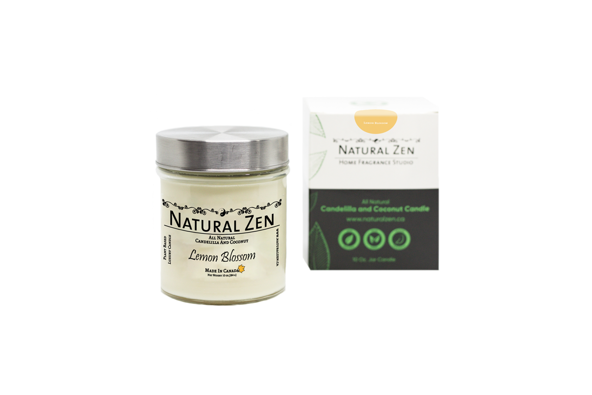 Lemon Blossom Candelilla and Coconut Scented Jar Candle